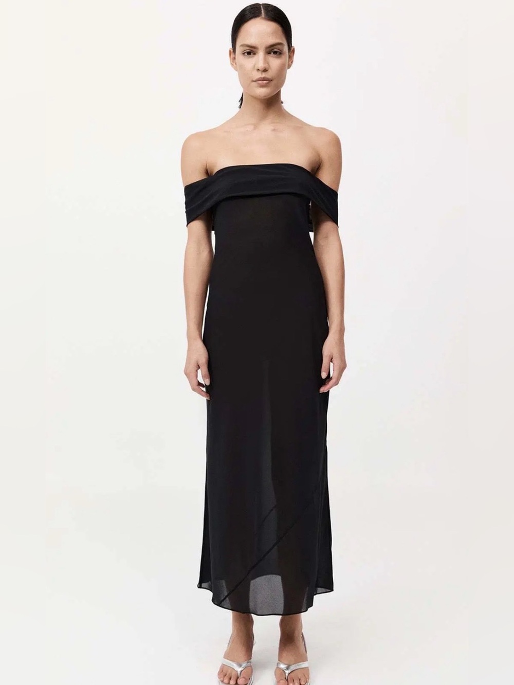 St Agni Silk Off-Shoulder Dress